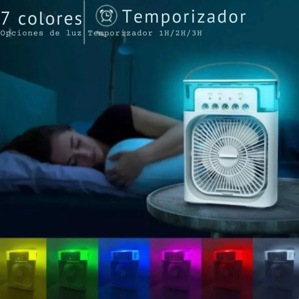 Ventilador Humidificador Portátil 3 en 1